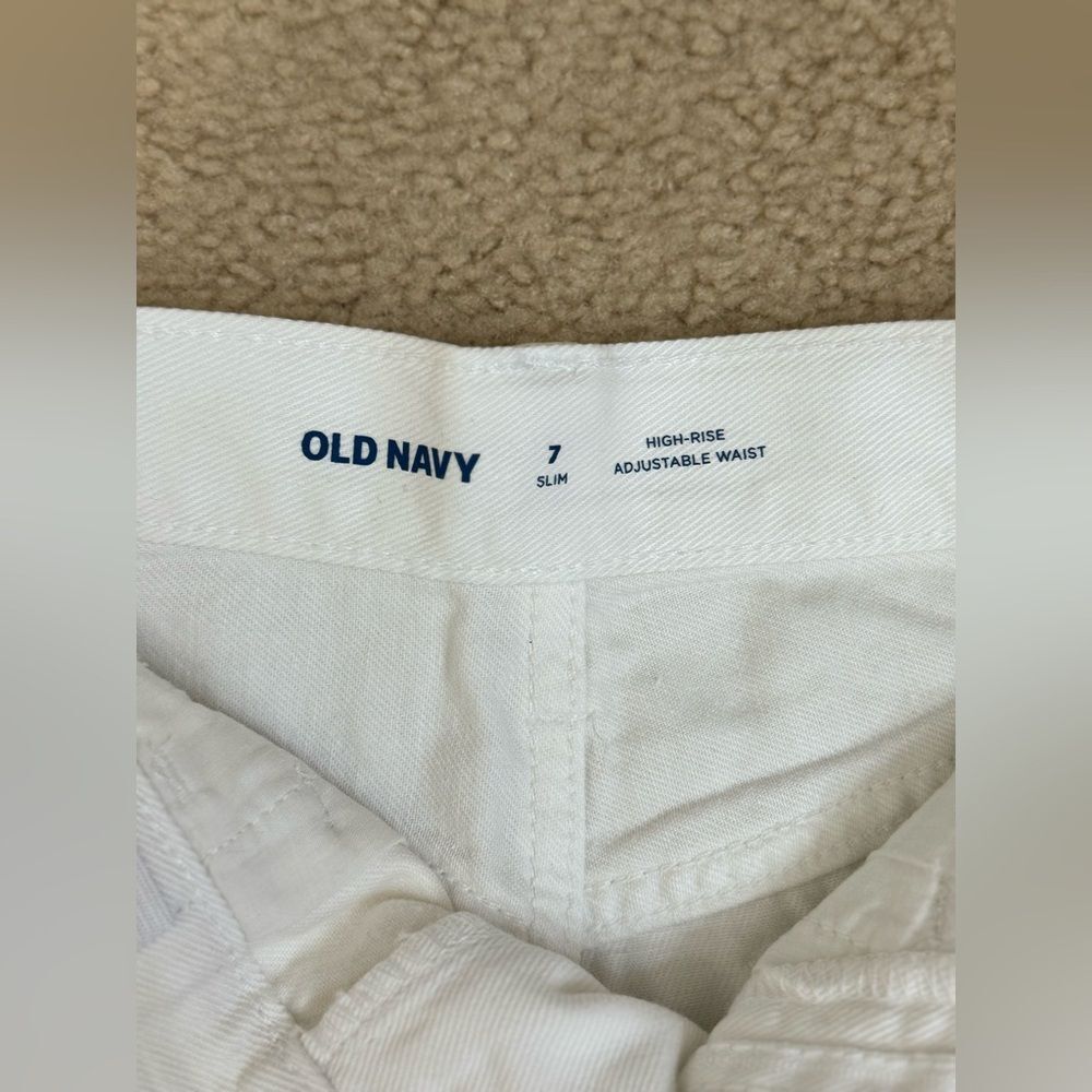 NWT Old Navy White Shorts High-Waisted Frayed-Hem Shorts for Girls Sz 7 Slim - Picture 4 of 4